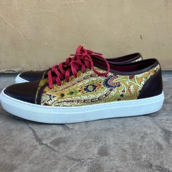 TAFT Jack Sneaker gold brown red lace size 10 (44) - Picture 3 of 11